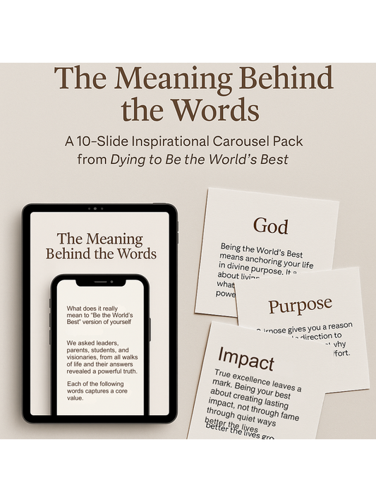 "The Meaning Behind the Words" Word Cloud Reflection Guide (Inspired by Dying to Be The World's Best)